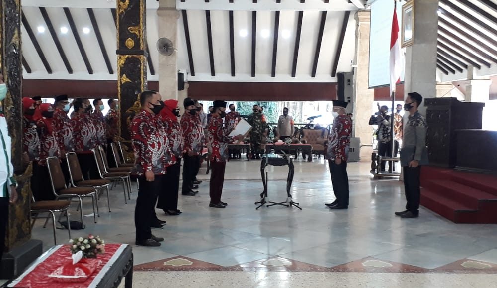 Peresmian Asosiasi Kepala Desa Kabupaten Malang di Pendopo Pringgitan, Kota Malang, Jum'at (3/7/2020)