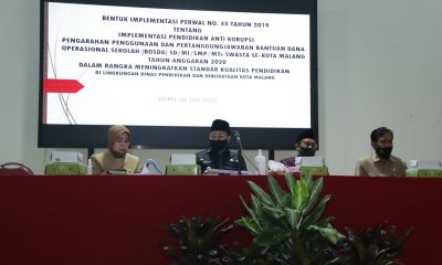 Wali Kota Malang Drs H Sutiaji saat memberikan pengarahan penggunaan dana BOSDA