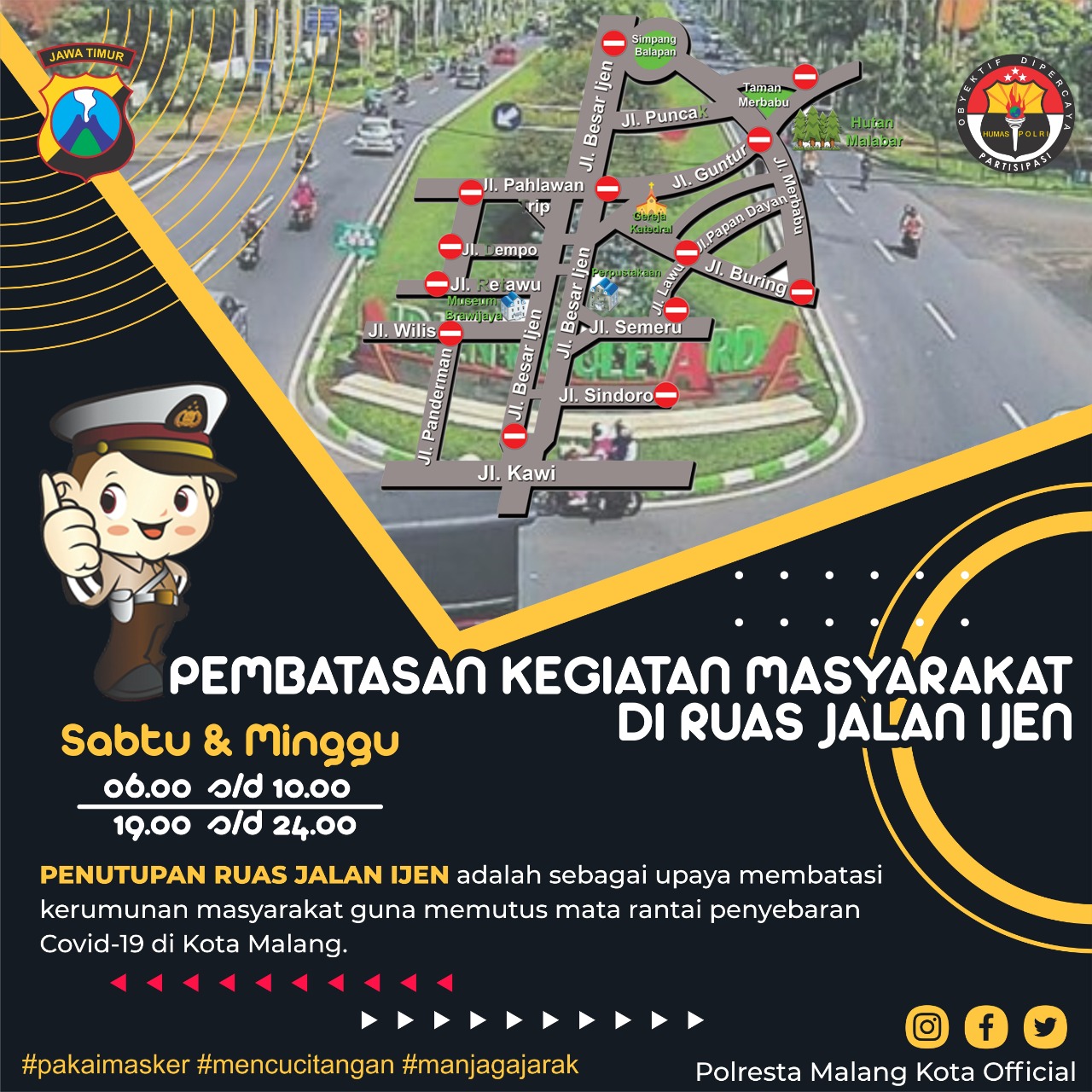 Cegah Virus Corona, Jalan Ijen Ditutup Mulai Hari Ini 28 WhatsApp Image 2020 09 26 at 10.44.09