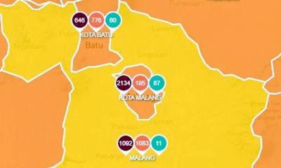 Data terbaru Covid-19 Malang Raya. Kota Batu dan Kota Malang macet di zona oranye. (Foto : Tangkapan Layar Satgas Covid Jatim)