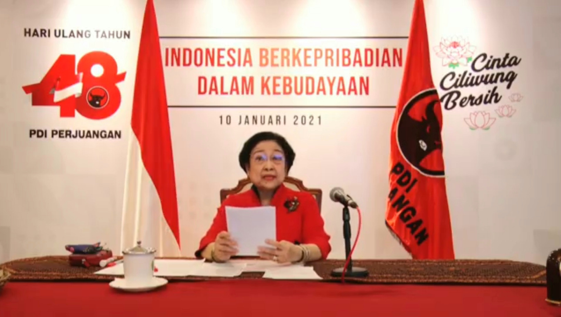 HUT ke 48 PDIP, Megawati Ajak Bersungguh-Sungguh Amalkan Pancasila 26 20210110 151023