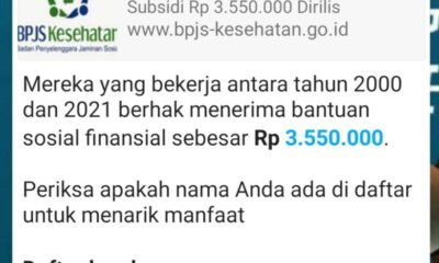 Rp 3,5 Juta Bantuan Dari BPJS Dipastikan Hoaks