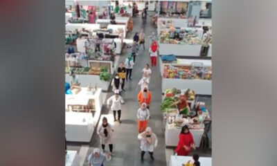 Pedagang Pasar Kasin Kota Malang Gelar Senam Sehat Di Lorong Lapak