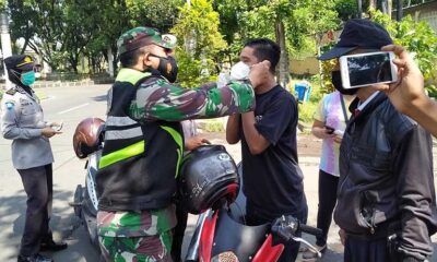 Petugas Gabungan Sukun Tegur Keras Pengendara Tanpa Masker