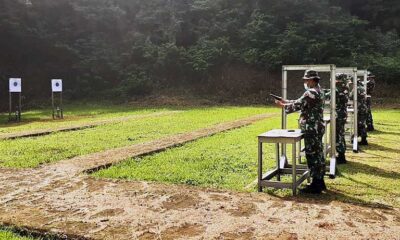 Anggota Kodim Kota Malang Latihan Tembak Di Yonkav 3 Singosari