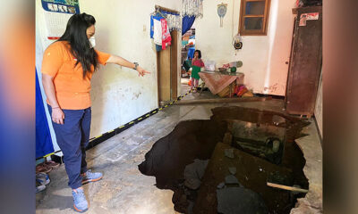 Ruang Tamu Rumah di Kedungkandang Amblas Akibat Gempa Malang
