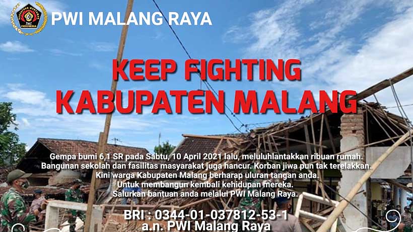 PWI Malang Raya Galang Bantuan Gempa, Fokus Perbaiki Rumah Ibadah