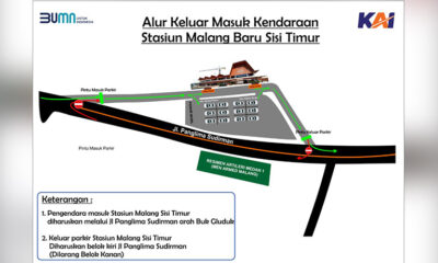 Stasiun Malang Baru Uji Coba Alur Keluar Masuk Kendaraan di Sisi Timur