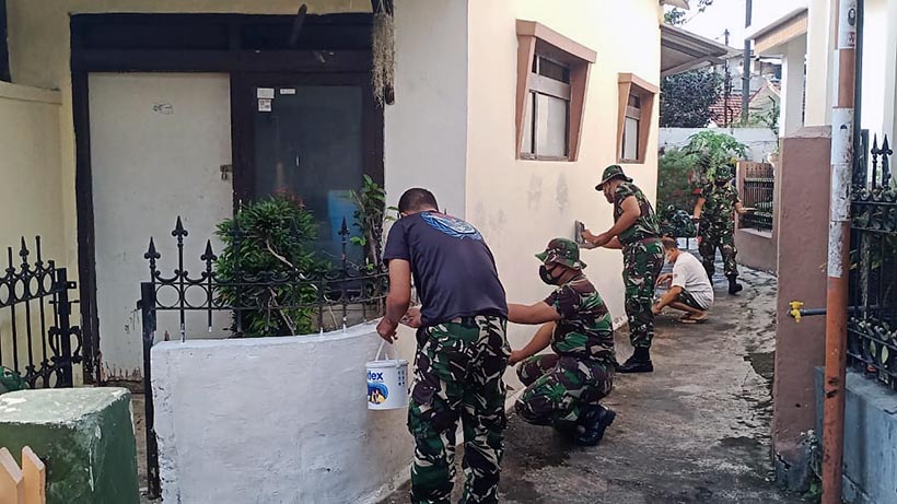 Koramil Klojen Karya Bakti, Gelar Pengecatan Musala Warga AR Hakim