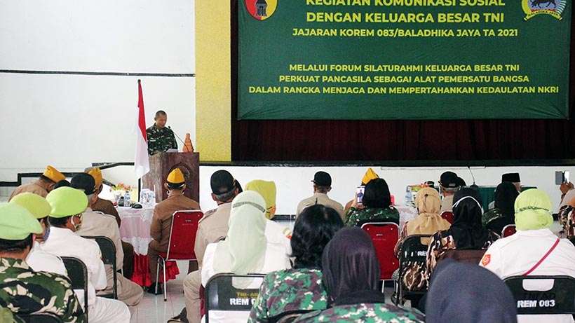 Komsos Keluarga Besar TNI Dan Forpimda, Ini Pesan Danrem 083/Bdj