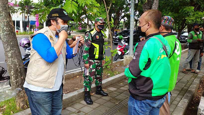 Ojol Kena Operasi Masker Di Jalan Raya Terusan Dieng Kota Malang
