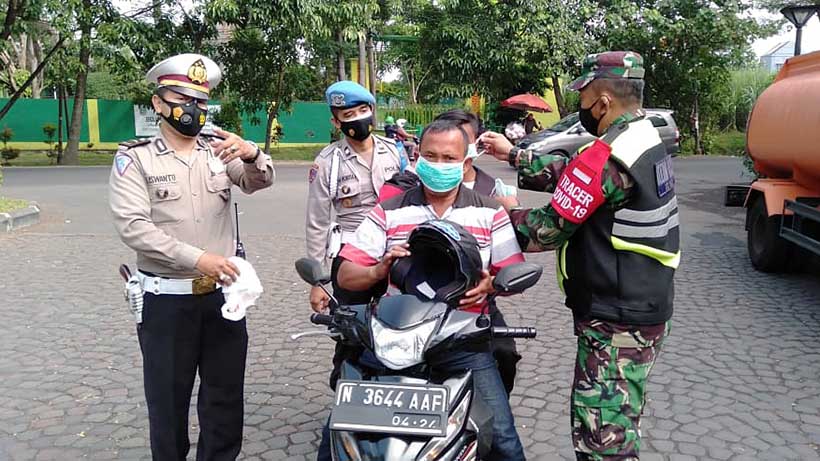 Operasi Yustisi Kota Malang, Ingatkan Jangan Bermasker Di Bawah Dagu