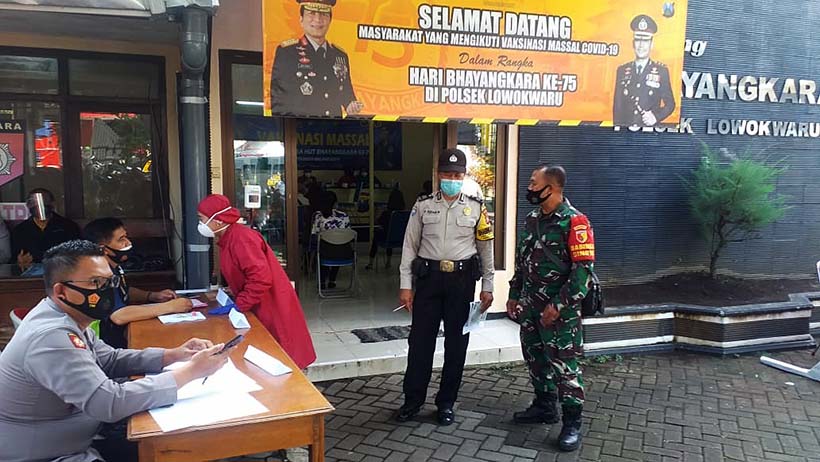 Vaksinasi Gratis Polresta Makota, Peringati HUT Ke-75 Bhayangkara