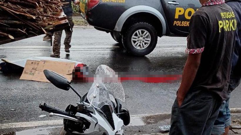 Kecelakaan Di Karangploso Malang, Motor Tabrak Truk, Satu Meninggal