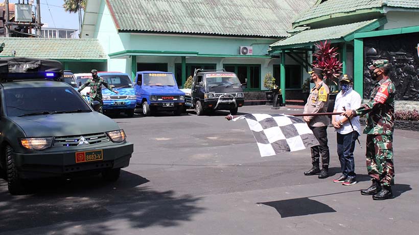 Bansos Kodim Kota Malang, Salurkan 39 Ton Beras Bagi Terdampak Covid