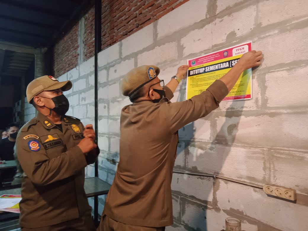 5 Kafe di Kota Malang Disegel Satpol PP