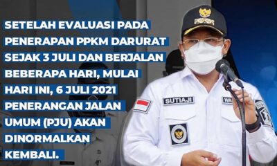 Pemadaman PJU Di Kota Malang Dievaluasi, Sutiaji Setop Kebijakan Ini