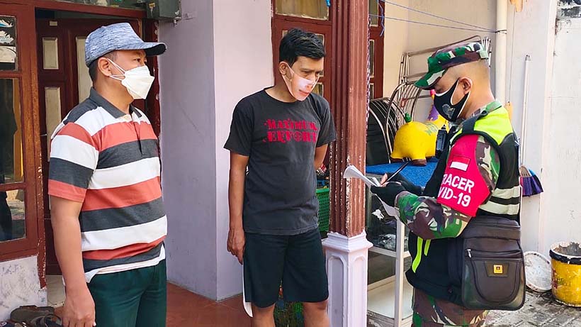 Tim PPKM Pandanwangi Tracing Kontak Erat Di Jalan LA Sucipto