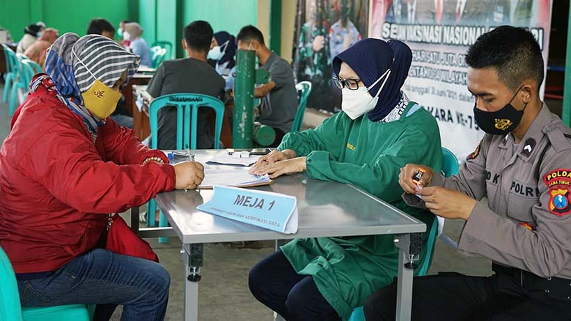 Polres Malang Gelar Vaksinasi Covid-19 Dosis ke 2 Bagi Netizen