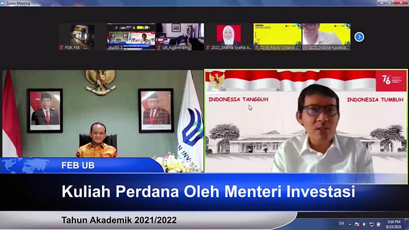 Menteri Investasi Pada Maba FEB UB : Jangan Minder, Kalian Setara