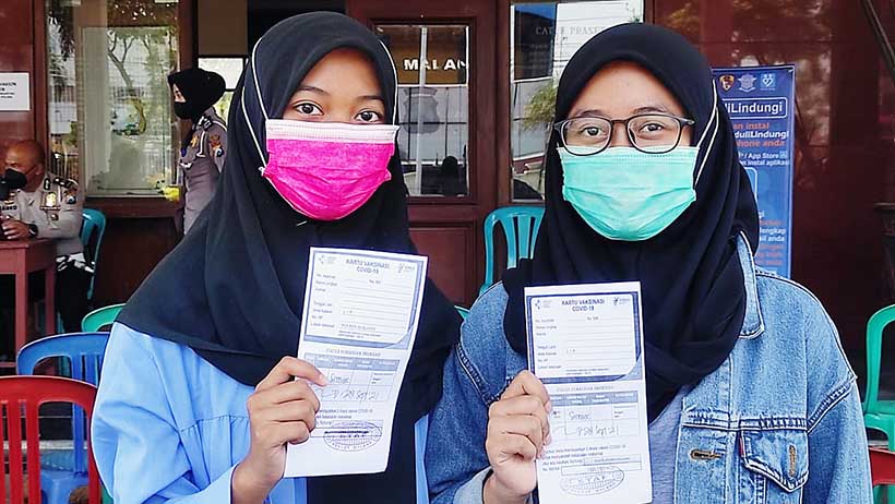 Pelajar SMP Di Singosari Malang Antusias Ikuti Vaksinasi Dari Satpas