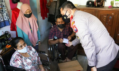 Polresta Malang Kota Bagi Bansos Untuk Korban Laka Lalin