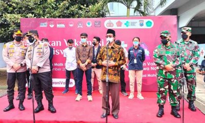 Kasdam V Brw Tinjau Vaksinasi Mahasiswa Nasional Di UIN Malang