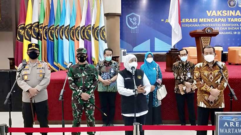 Forpimda Jatim Tinjau Vaksinasi Dosis 1 Di Universitas Brawijaya