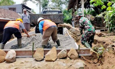Satgas TMMD 112 Kodim 0818 Gas Pol Penggarapan Rabat Beton