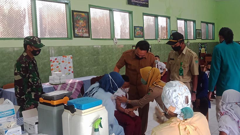 Vaksinasi Bias Di SD Penanggungan, 138 Siswa Disuntik