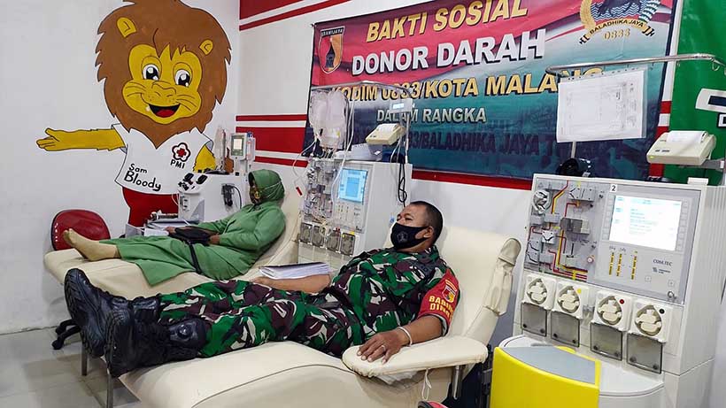 Kodim 0833 Kota Malang Gelar Donor Darah di Kantor PMI