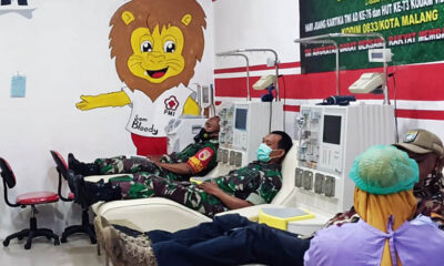 Peringati Hari Juang AD, Anggota Kodim 0833 Kota Malang Donor Darah