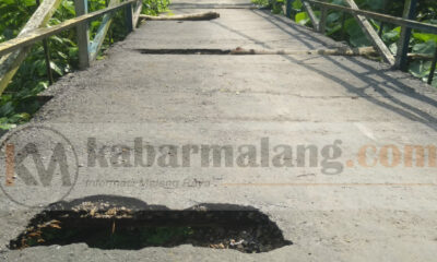 Bahaya, Jembatan Gantung di Pisang Candi Barat Banyak Lubang