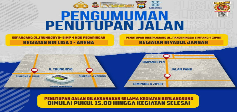 Ada 2 Kegiatan Besar, Arus Kendaraan Dijalan Panji Kepanjen Dialihkan