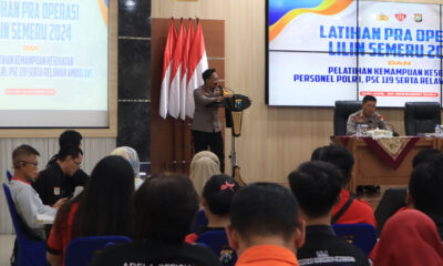 Polres Malang menggelar Latihan Pra Operasi (Latpraops) Lilin Semeru 2024 di aula Mapolres Malang (istimewa)