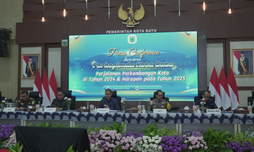 Pemerintah Kota Batu menggelar konferensi pers bersama Forkopimda di Graha Pancasila, Balaikota Among Tani (istimewa)