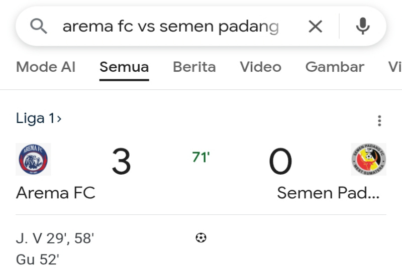 Live Score Hasil Arema FC vs Semen Padang: Singo Edan Mengamuk di Kanjuruhan!
