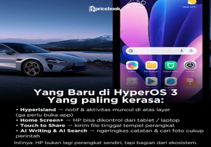 Xiaomi HyperOS 3 Indonesia: Fitur Baru, Daftar HP, dan Jadwal Update 2026