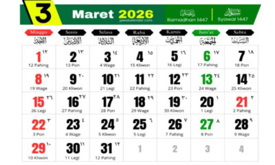 Kalender Maret 2026: Daftar Hari Libur Nasional, Cuti Bersama Idulfitri, dan Nyepi