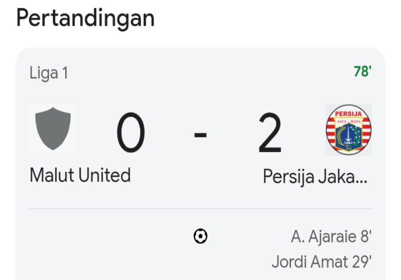 Hasil Live Score Malut United vs Persija Jakarta Hari Ini: Macan Kemayoran Unggul 2-0!