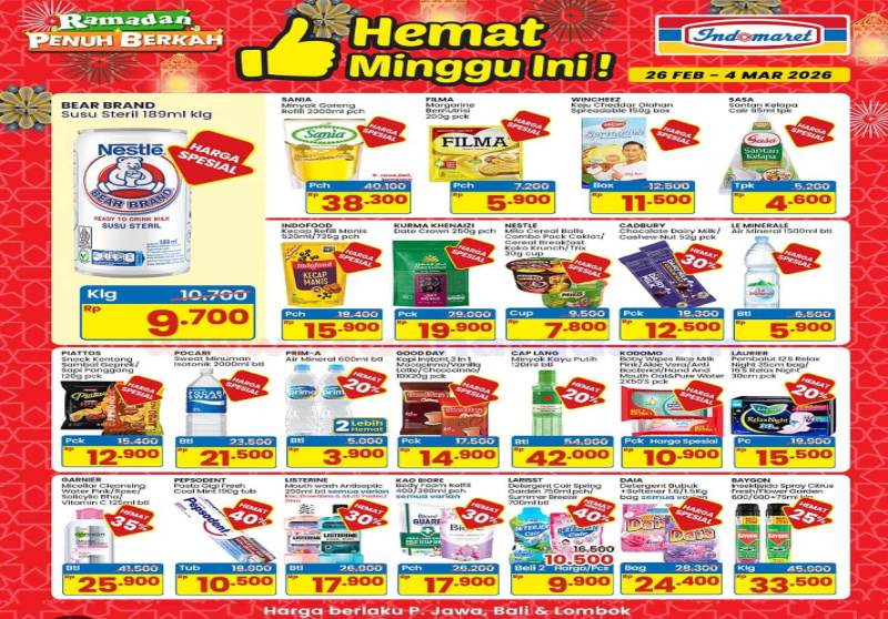 Promo JSM Indomaret 27 Februari – 1 Maret 2026: Stok Ramadan Hemat & Tebus Murah!