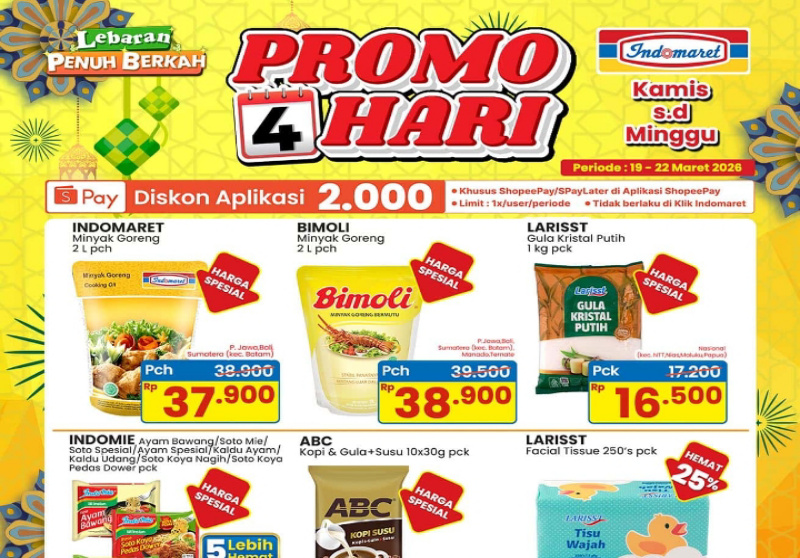 Promo JSM Indomaret Hari Ini, Minggu 22 Maret 2026: Diskon Terakhir JSM & Spesial Lebaran
